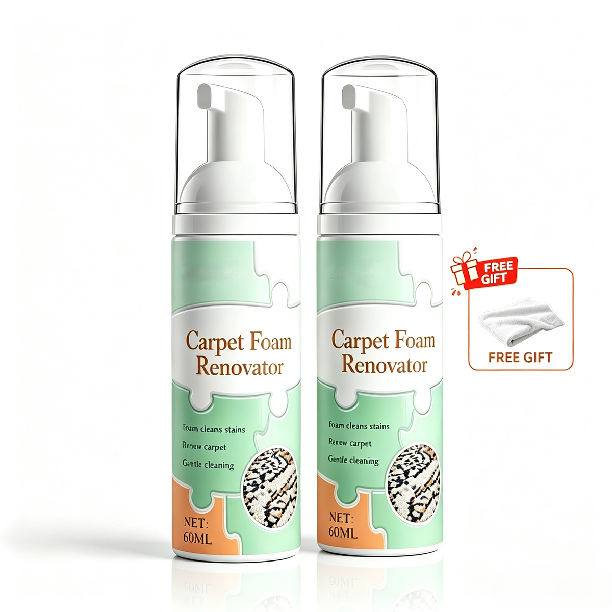 ✨Waterless Carpet Foam Stain Remover with Towel
