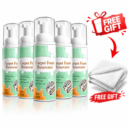 Waterless Carpet Foam Stain Remover with Towel