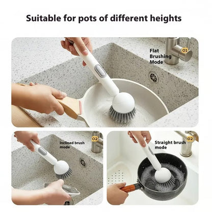 ✨6-in-1 Rotatable Dish Brush with Detergent Dispenser