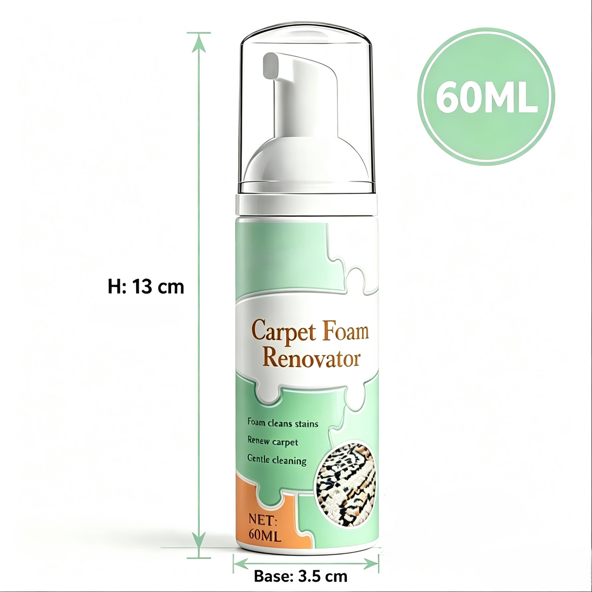 Waterless Carpet Foam Stain Remover with Towel