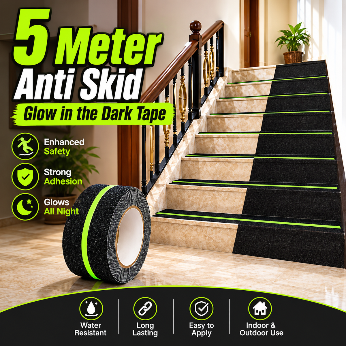 Anti Skid Tape Glow In The Dark | 🔥BUY 1 GET 1 FREE🔥