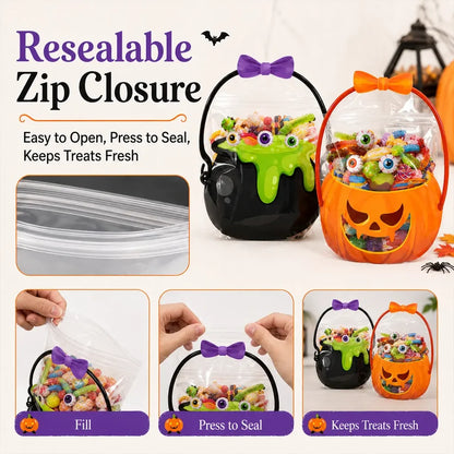 🎃Halloween Plastic Goodie Bags, Trick or Treat Candy Bags 👻