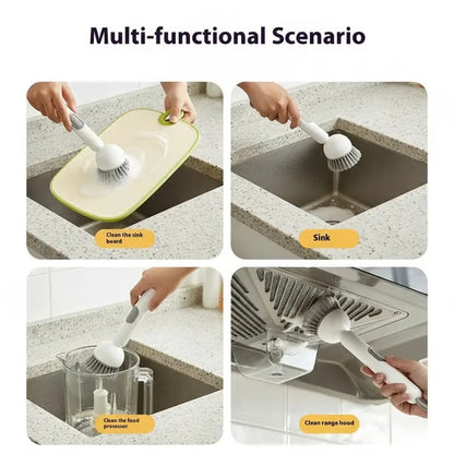 ✨6-in-1 Rotatable Dish Brush with Detergent Dispenser